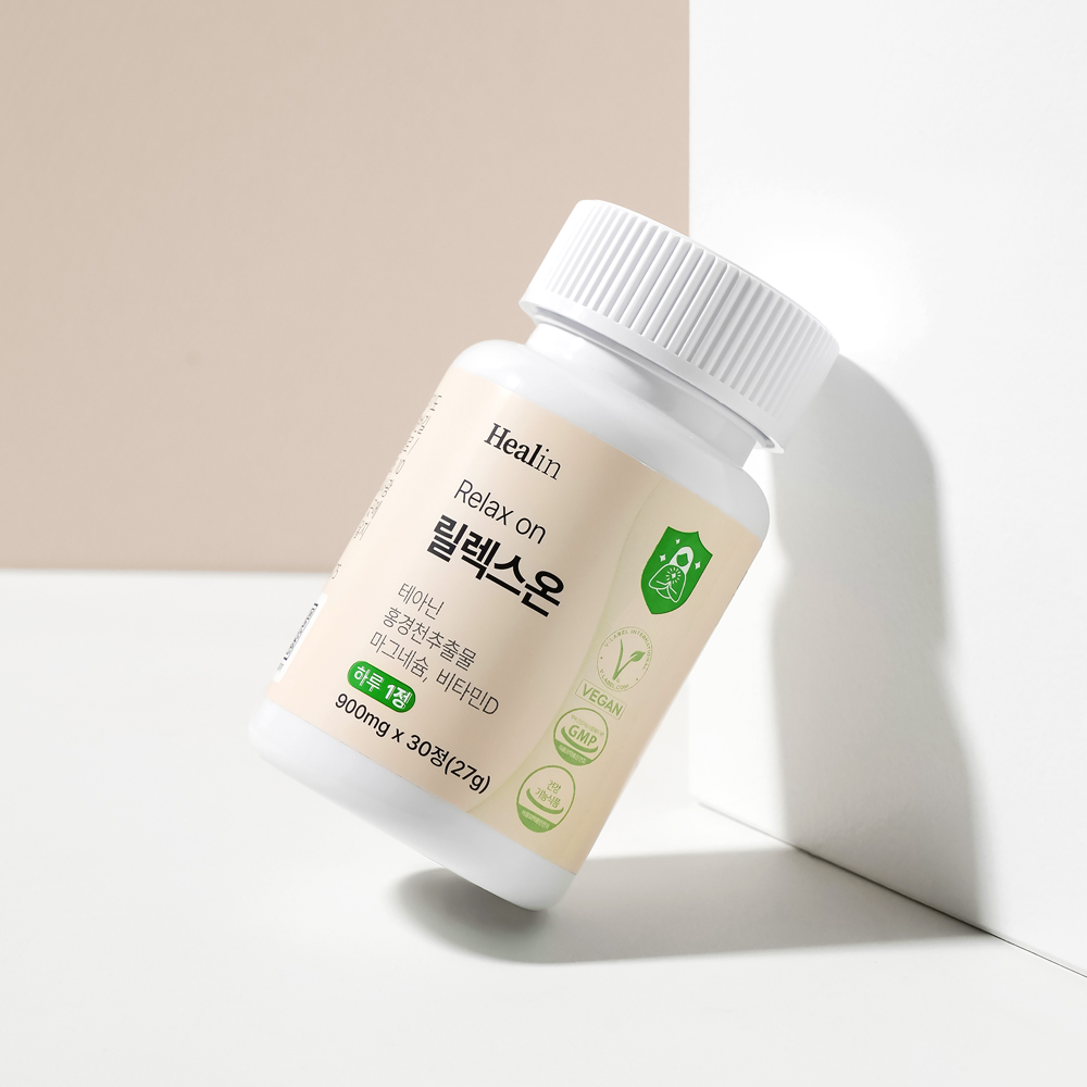 힐린 릴렉스온 L 테아닌 홍경천추출물 영양제 스트레스 긴장완화 30정, 3개 이미지 2