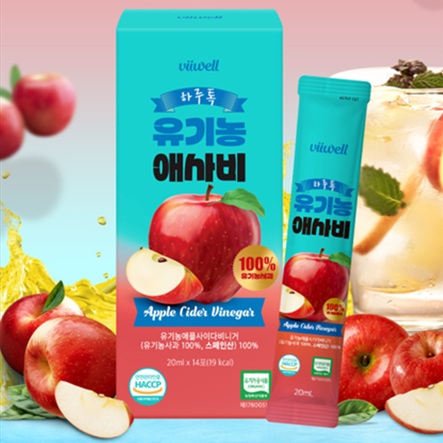 비웰 유기농 애사비 스틱 20ml 14포 3박스 사과 초모 발효 식초 애플 사이다 비니거 - 상세 이미지 2