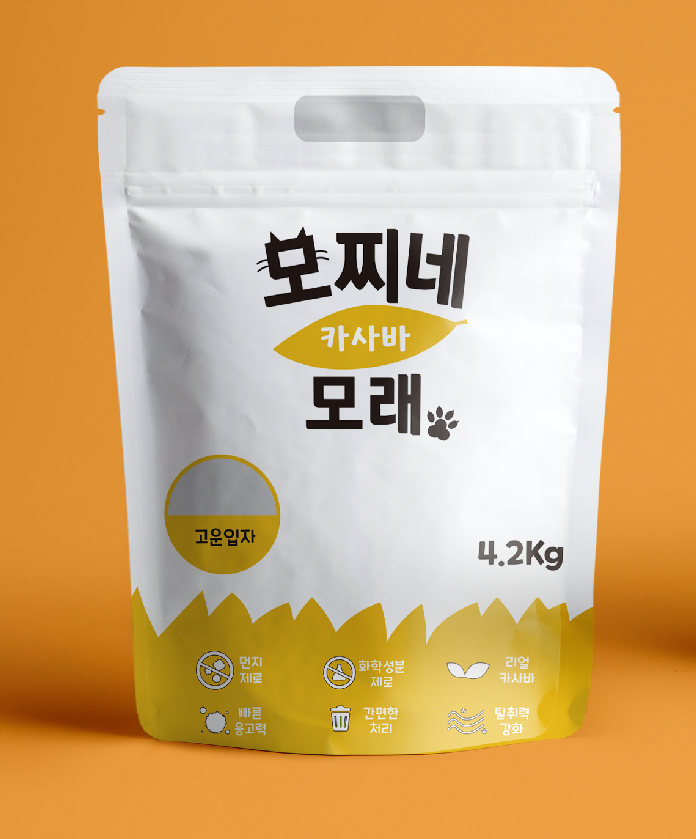 먼지없는 고양이모래 모찌네모래 카사바 그린 일반입자 8.4kg