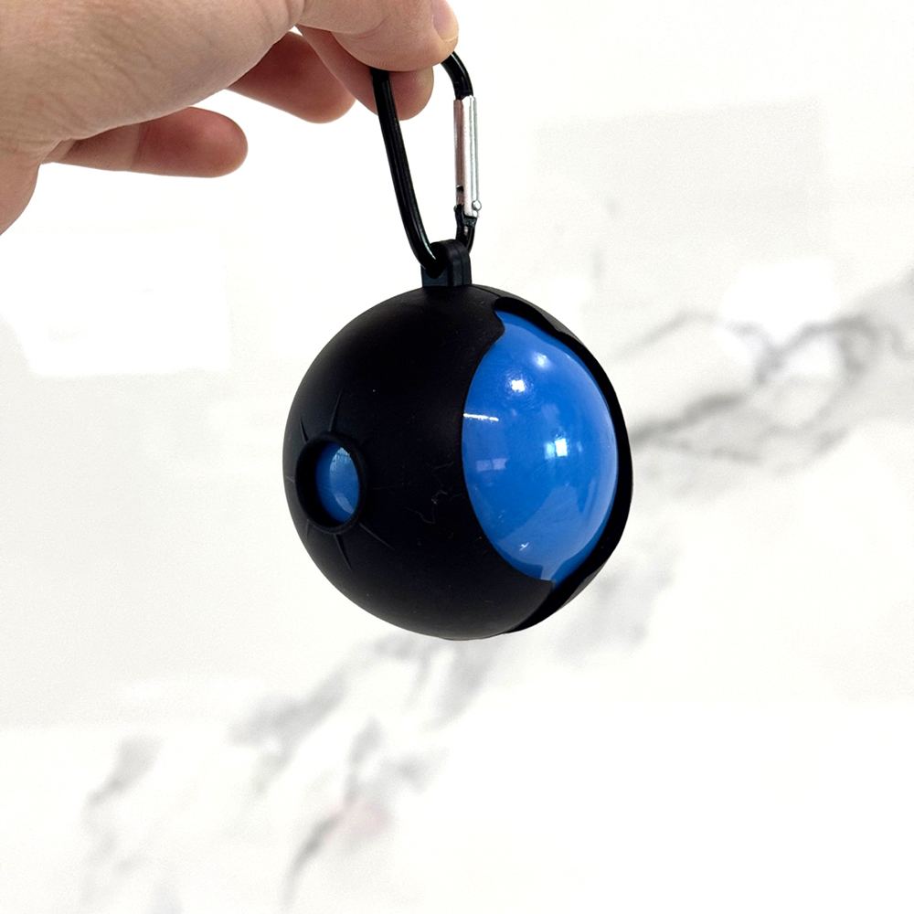 파크골프공 파우치 블랙 실리콘 케이스 주머니 카라비너 키링 열쇠고리