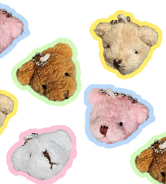 귀여운 잠자는 포켓 베어 곰인형 키링 열쇠고리 미니백 백팩 꾸미기템 백꾸 가꾸 애착템 마니또 선물 틴케이스 군번줄  증정