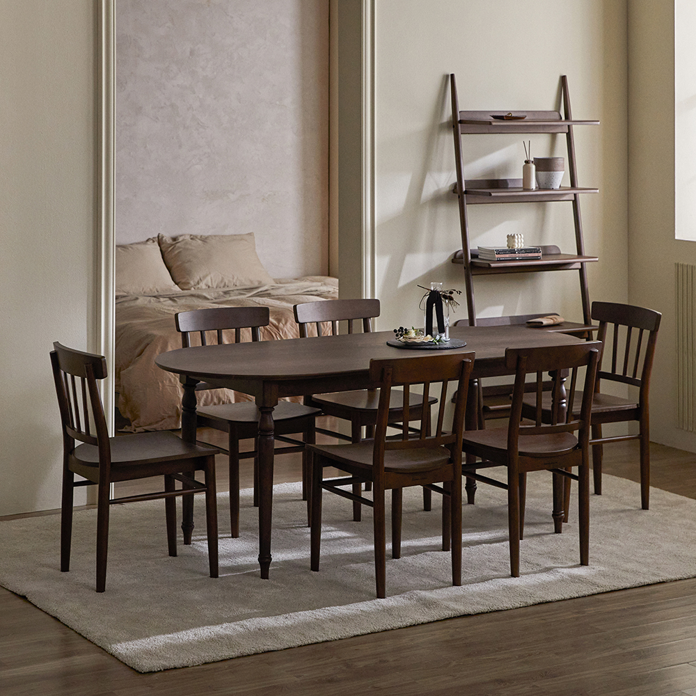 로맨틱캬바레 썰즈데이 체어 카페 의자 고무나무 원목 빈티지 엔틱