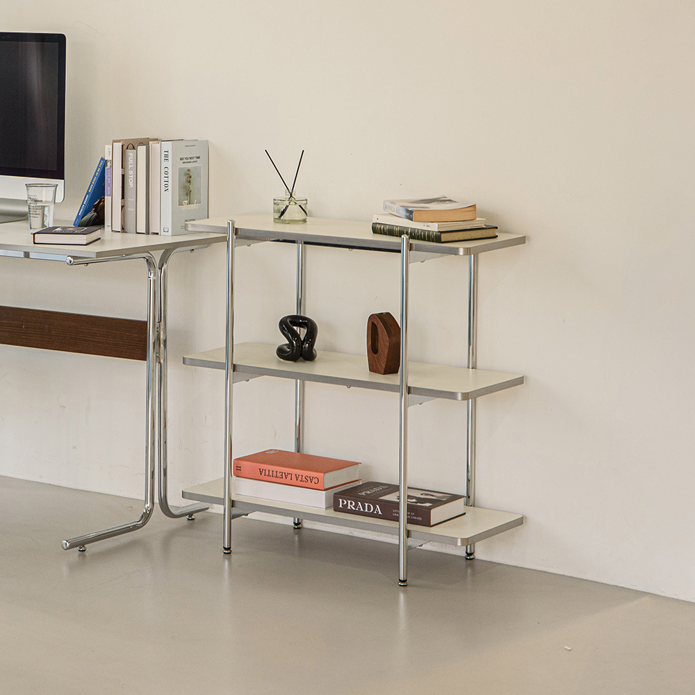 고트 미드센츄리 모던 철제 수납 사각 3단 선반 800