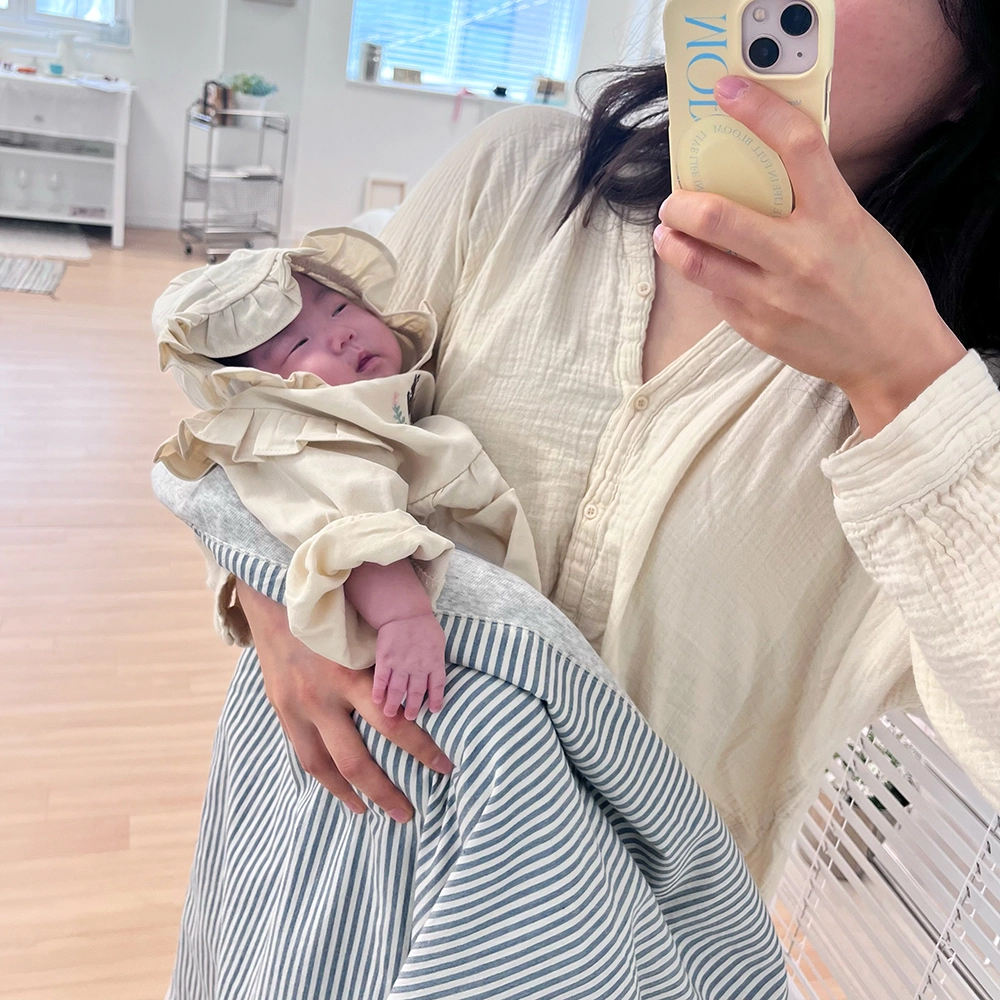 전자파차단 아기 블랭킷 단품 낮잠이불 임신 출산 선물 에너스텝 스트라이프