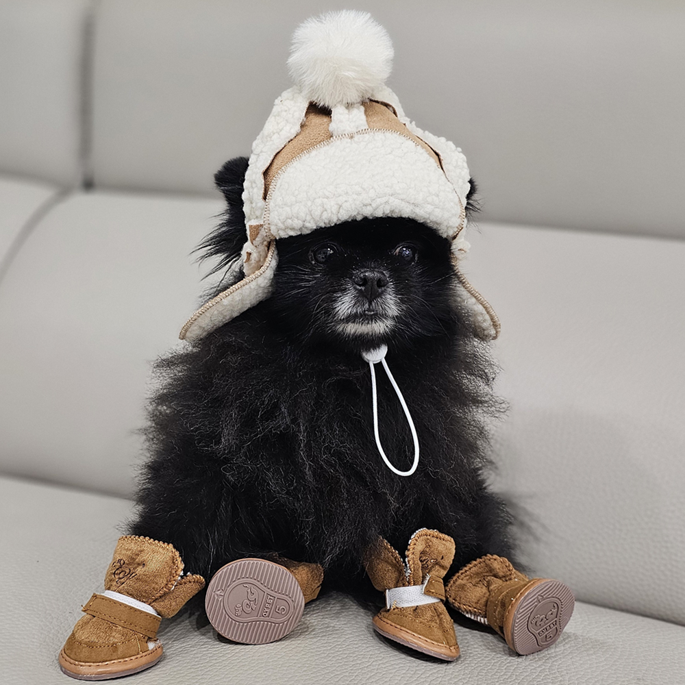 댕냥이 군밤 양털 모자 강아지 고양이 귀도리 반려동물 겨울