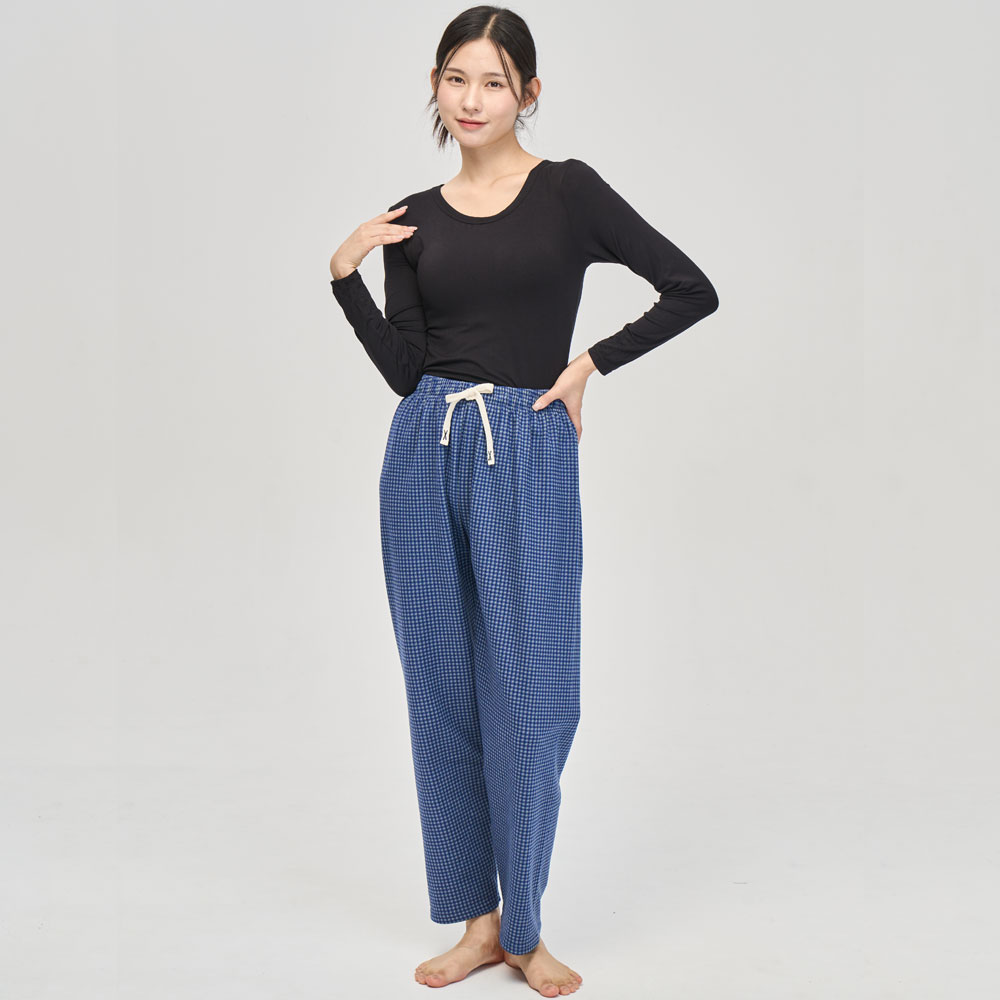 겨울홈팬츠 수플레체크바지 쪼리9부바지 편한바지 동네바지 편의점바지 홈트바지 원마일팬츠 아우르스홈웨어 흡연바지 - 상세 이미지 4