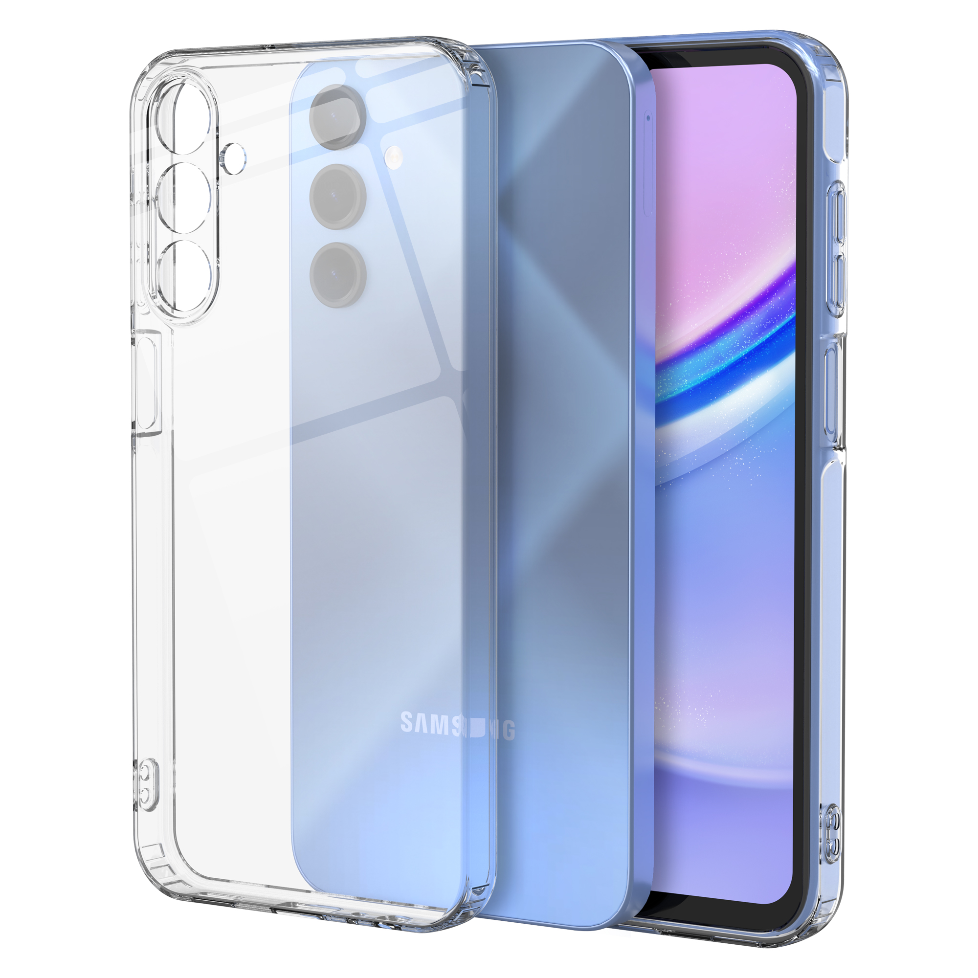 모란카노 슬라임 클리어  젤리 1+1 슬림 케이스 투명, 갤럭시M15