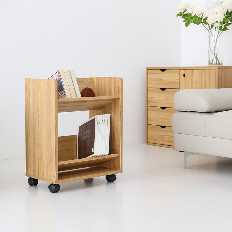 숄리드 낮은책꽂이 트롤리 2단 BSM6552 524x302x657mm, 2단, 캄포어베니어 0675.2255