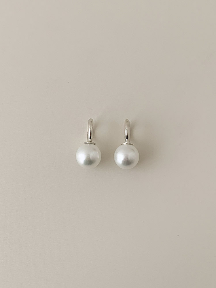 셀프러브 클래식 원터치 진주링(12mm) - 925실버 핵진주 웨딩 혼주 돌잔치 링귀걸이