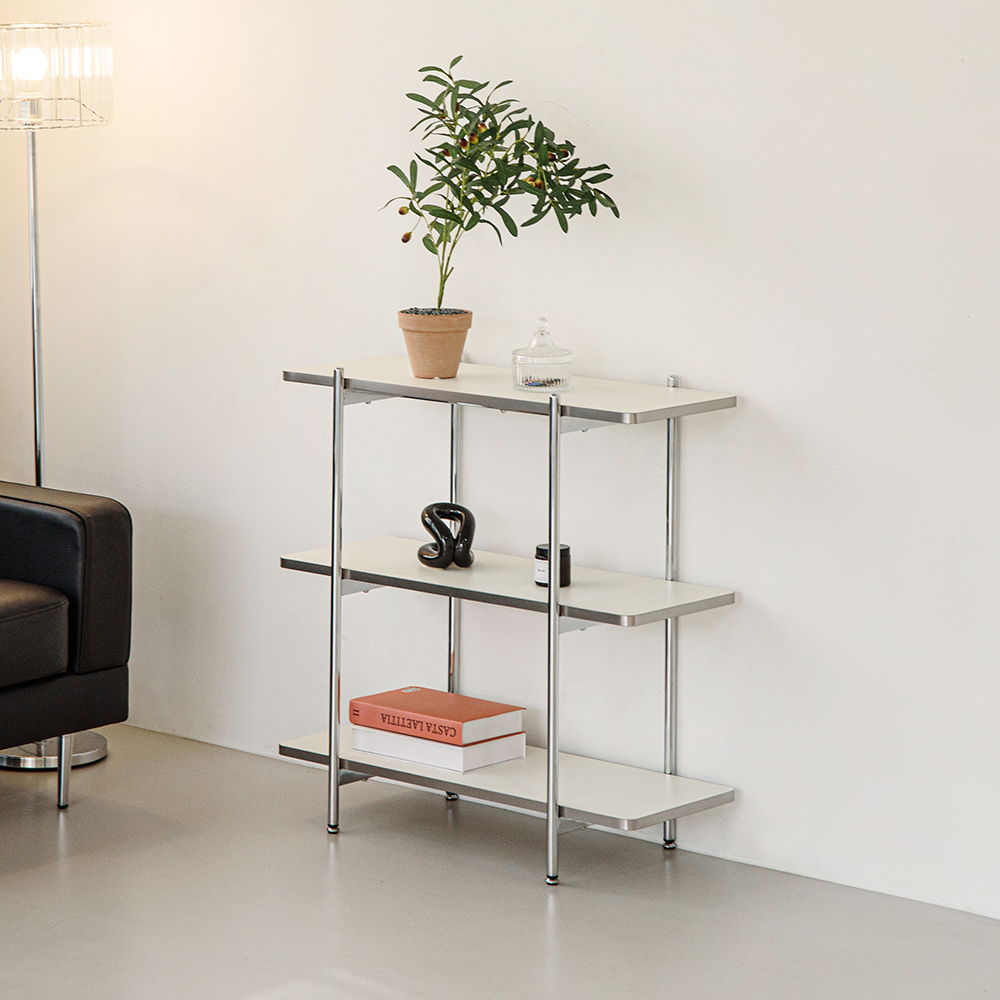 고트 미드센츄리 모던 철제 수납 사각 3단 선반 800