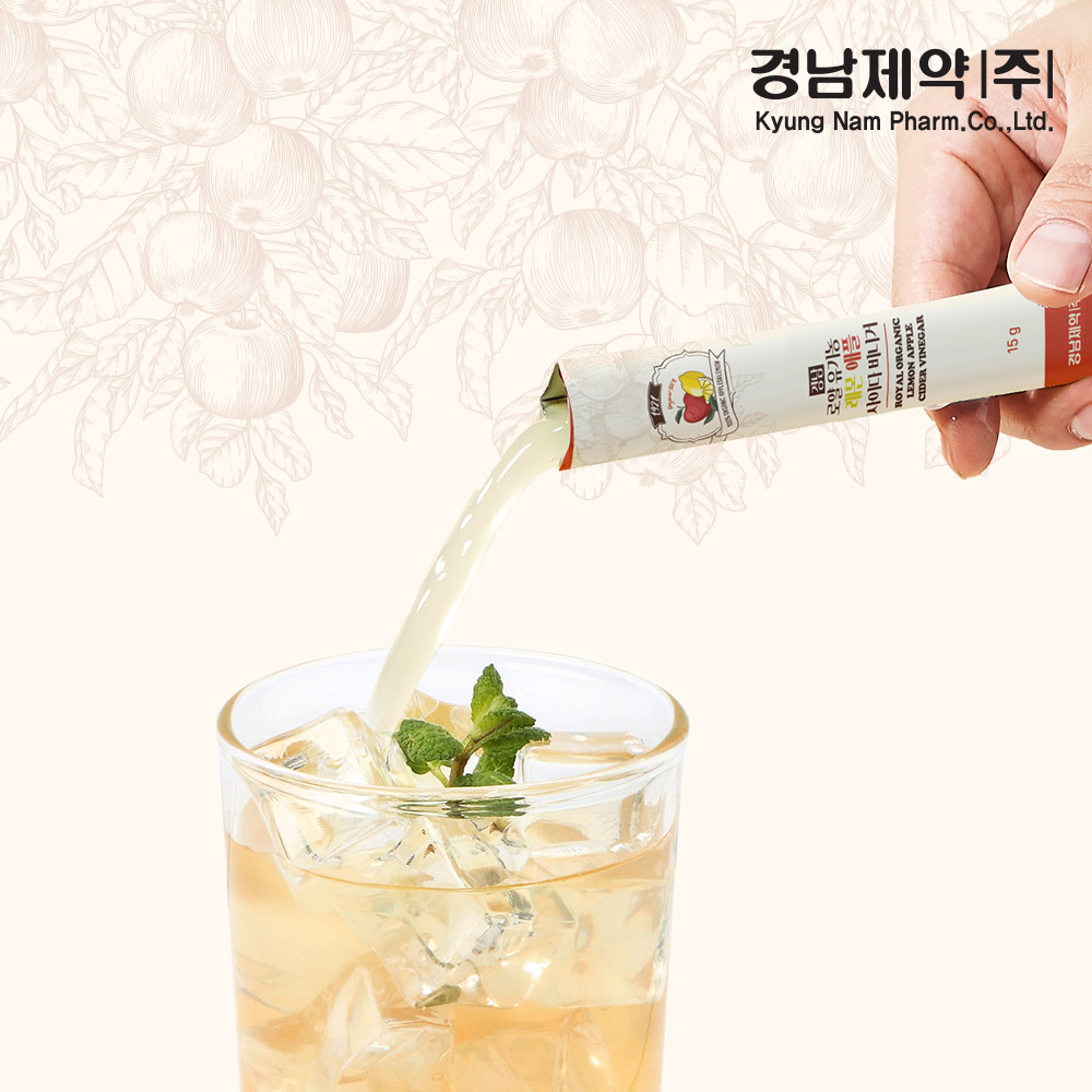 경남제약 로얄 유기농 100% 레몬 애사비 스틱 애플사이다비니거 225ml, 6개 - 상세 이미지 3