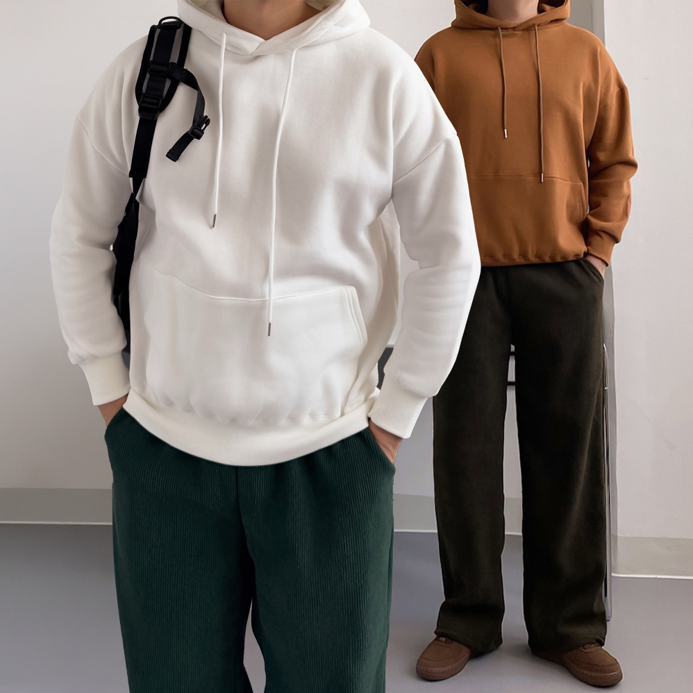 남자기모후드티 무지후드티 어깨넓어보이는옷 1 - 상세 이미지 4