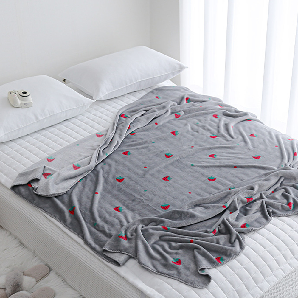딸기 쇼파 캠핑 무릎 담요