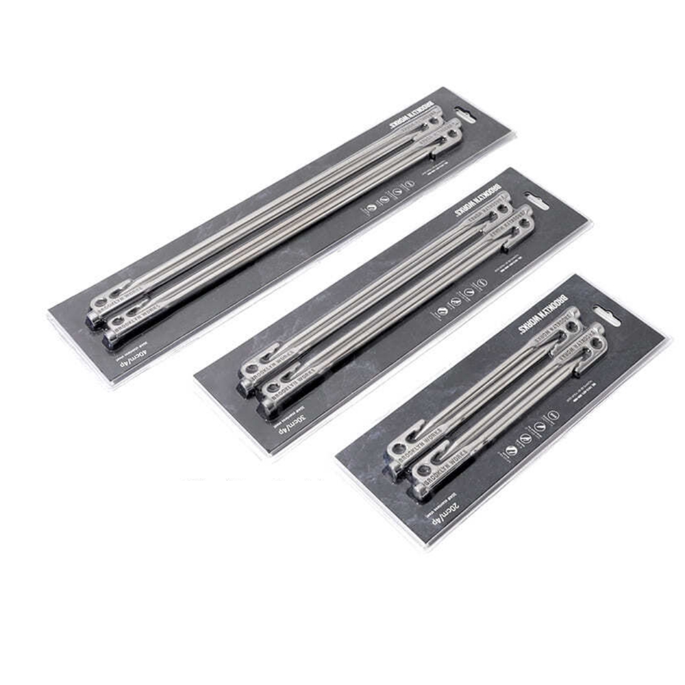 브루클린웍스 캠핑팩 스테인레스 30cm 4P 세트 단조 타프 텐트 팩 - 상세 이미지 4