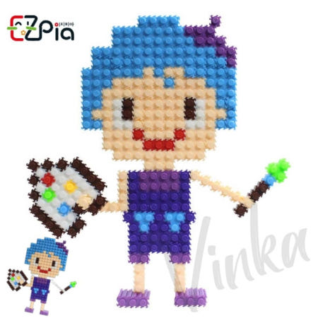 빈카 툭툭블럭 직업 시리즈3 화가 미니블럭 이지툭툭폰거치대 칼라블록