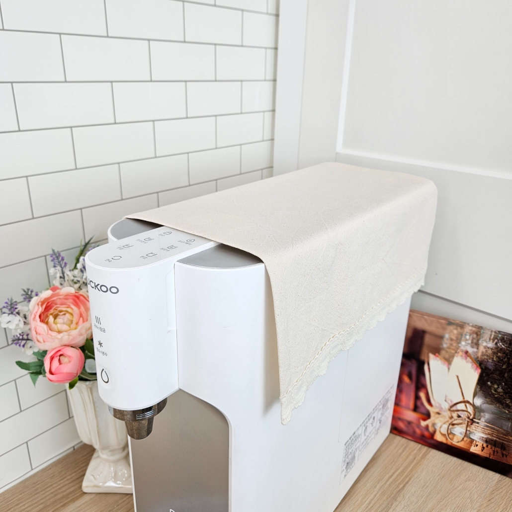 [정수기커버] 광목 레이스 커피머신 토스터기 다용도 커버 내추럴 홈수니