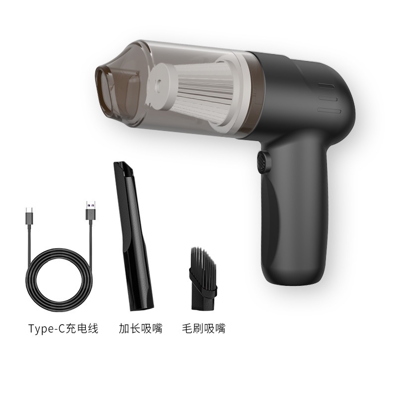 핸디 무선 청소기 차량용 미니 소형 초경량 휴대용 가벼운 핸드 12V 자동차 유선형 블랙 - 상세 이미지 2