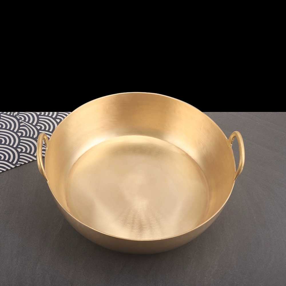 대형 튀김솥 업소용 대용량 주물 황동 양수 냄비 웍 28cm - 상세 이미지 2