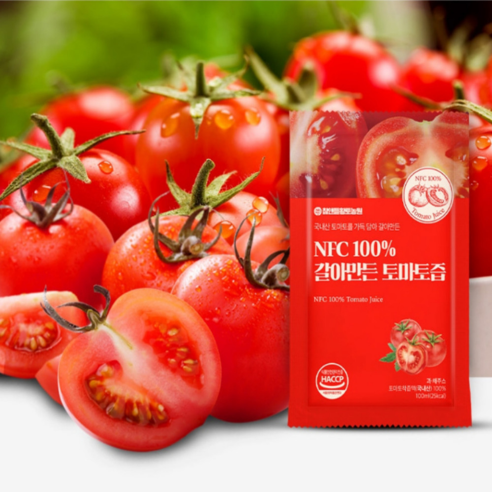 갈아만든 토마토즙 NFC 100% 완숙 토마토즙 효능 100ml 30포 - 상세 이미지 3