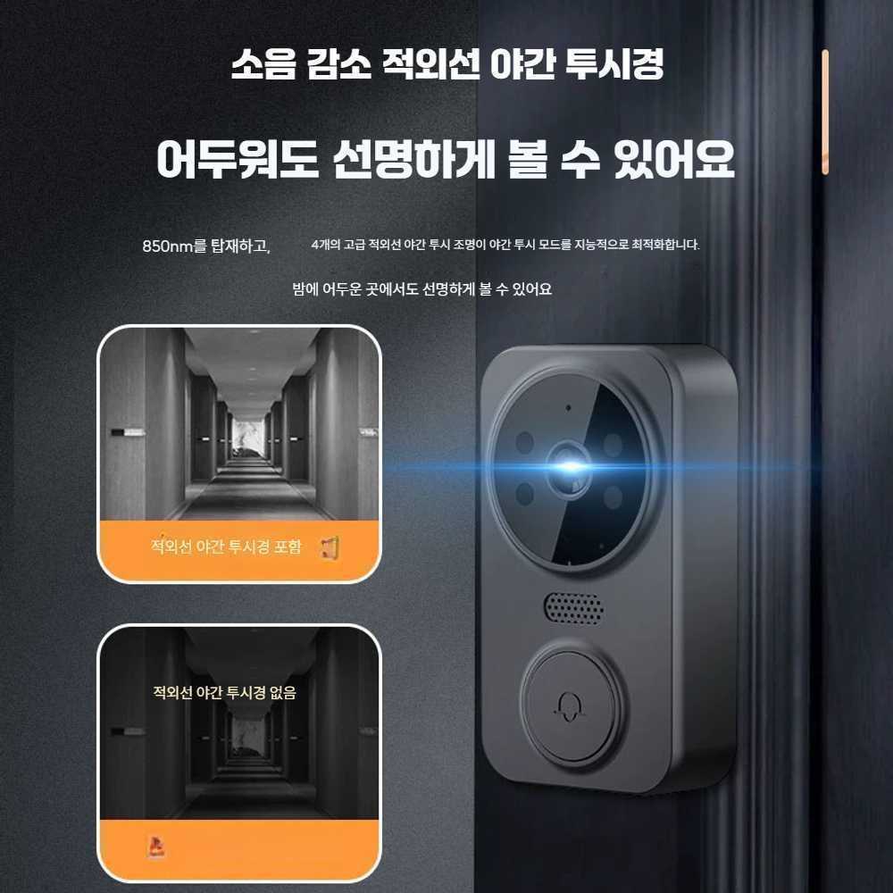 고스트캠프 무선인터폰 아파트 차임벨 가정용 도어벨 블랙 M8 (디스플레이 없음) - 상세 이미지 4