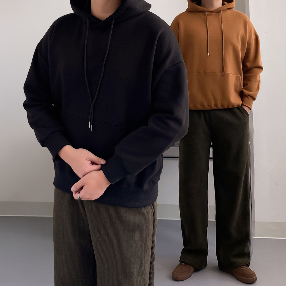 1+1 남자기모후드티 무지후드티 어깨넓어보이는옷 - 상세 이미지 5