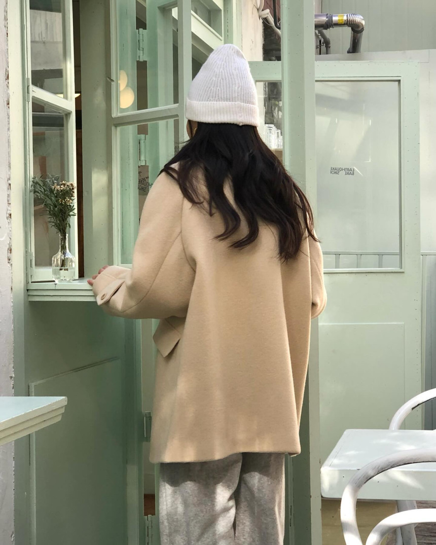 디엠버 노아 울 하프 코트 카라 비죠 포켓 싱글 래글런 ct 상세 이미지 14