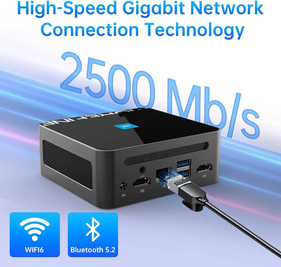 포켓 미니 PC 인텔 N100 N95 DDR4 쿼드 코어 휴대용 윈도우 11 게임용 컴퓨터 사무실 Rj45 LAN 2.4G 5G Wifi6 HD DP 12 세대 : 돈나무18