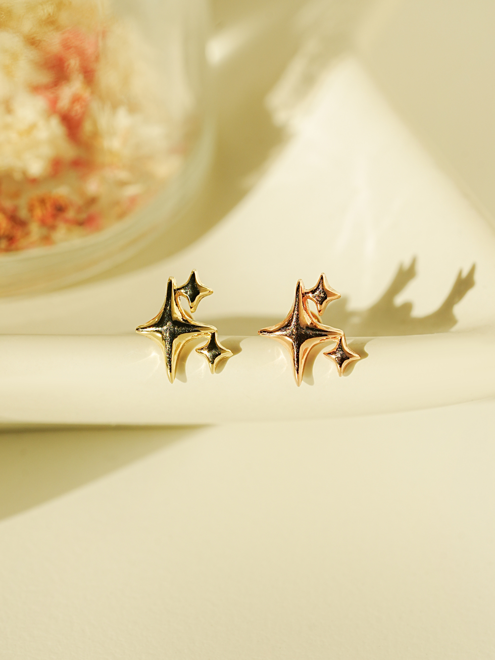 [0.8mm]14K 인터널 트윙클 글로시 라블렛 피어싱 귀걸이 - 상세 이미지 3