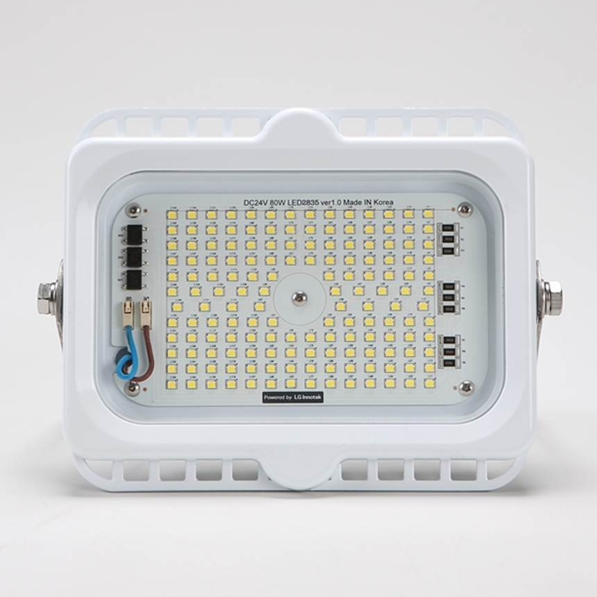 LED 투광등 사각투광기 공장등 선박용 DC24V 주광색 80W - 상세 이미지 4