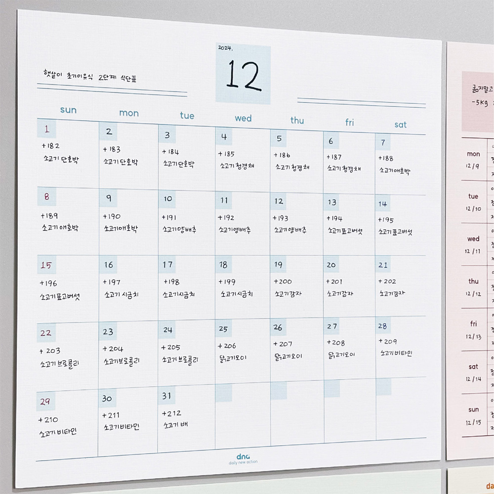[dna 냉장고 달력 블럭] 쓰기 편한 붙이는 자석 화이트 보드판 칠판 메모 보드 시트지