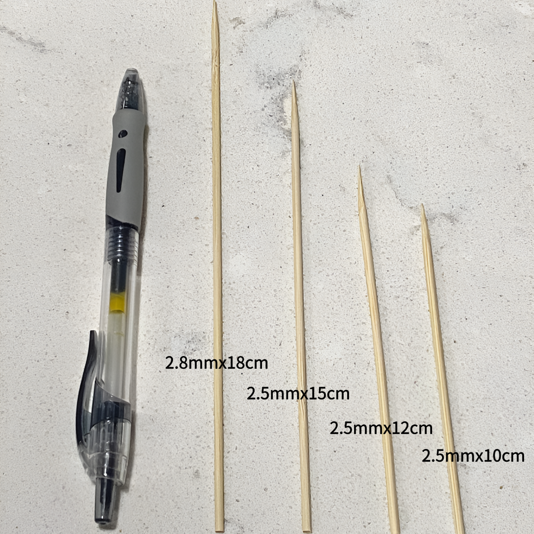 대나무 꼬지 꼬치 10cm 1000개 캠핑 산적 탕후루 일회용 손잡이 나무 꼬치 막대 꽂이 - 상세 이미지 2