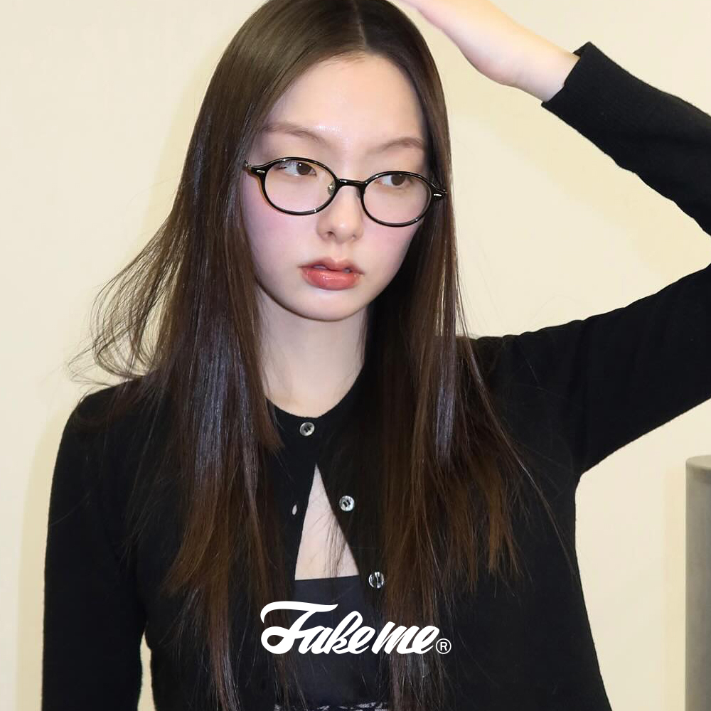 페이크미 안경 케이트 KATE BSV 블랙 실버 여자 오벌형 티타늄 뿔테 안경테 이미지 6