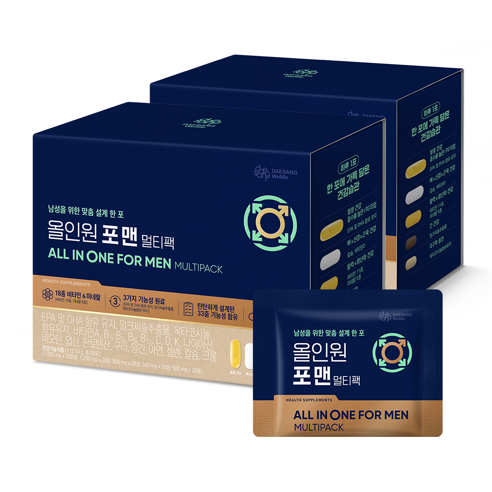 웰라이프 올인원 포 맨 멀티팩 28포, 2개 - 상품 이미지