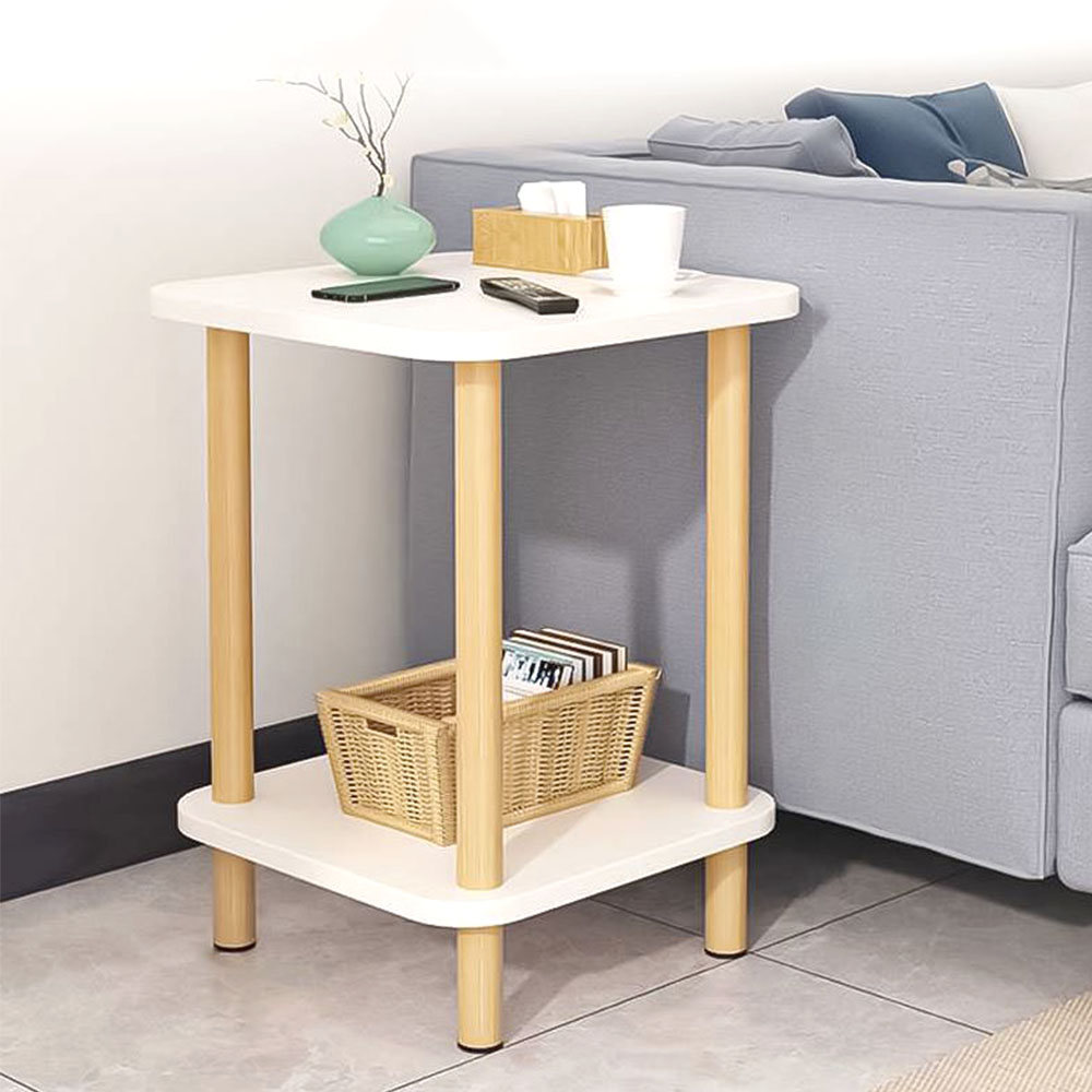 사각 협탁 테이블 다용도 공간활용 간이 2단 원목 수납대