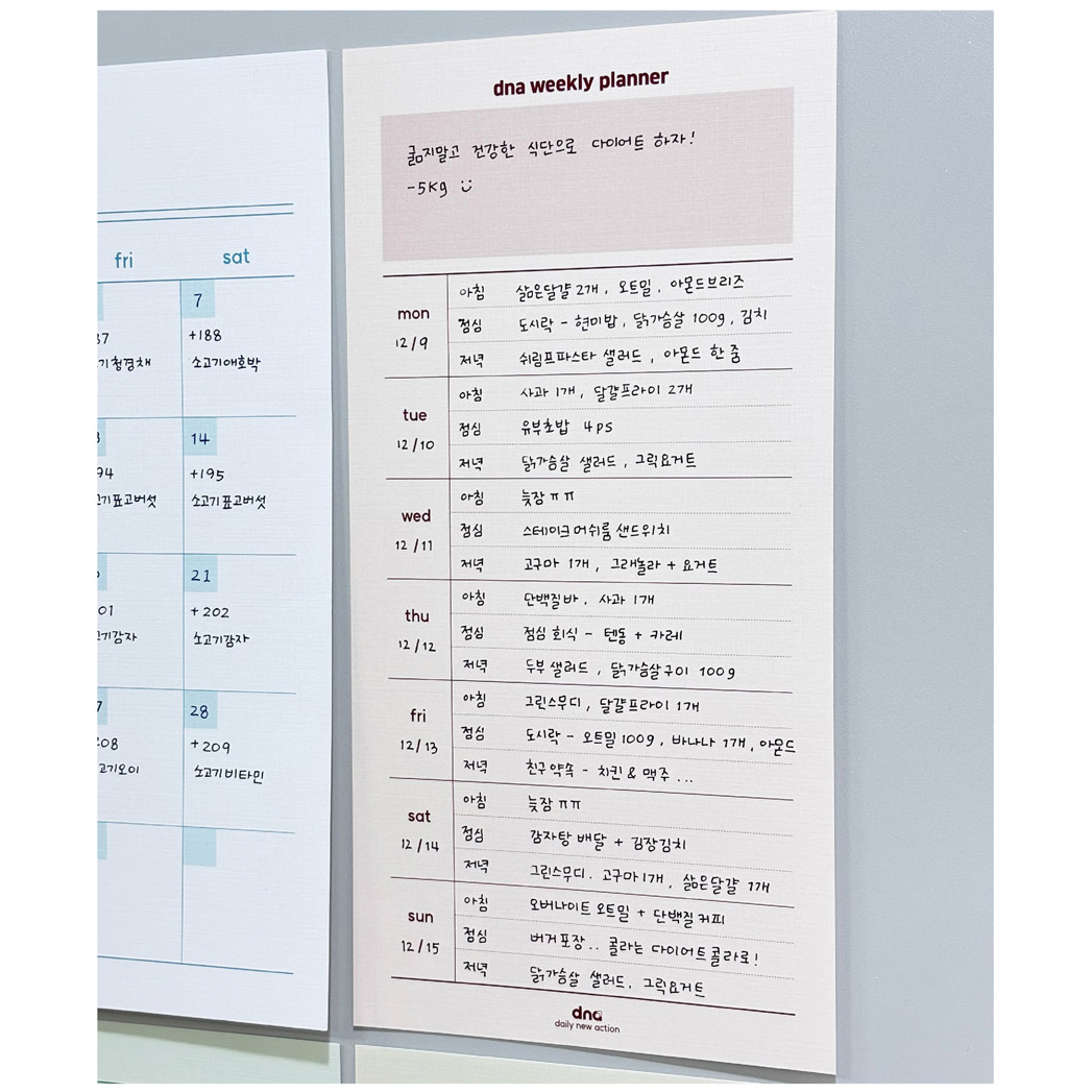 [dna 냉장고 스케줄 블럭] 초기 중기 후기 이유식 식단표 주간 식단 기록표 달력 양식 - 상세 이미지 4