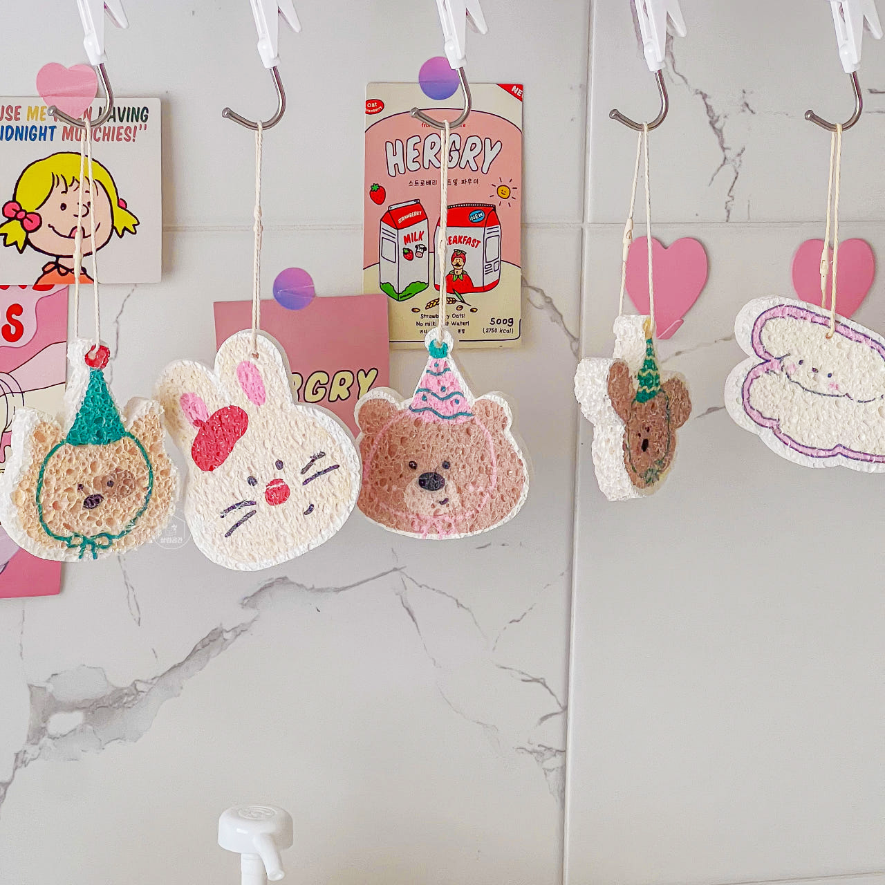 살림공간 수세미 5개 셀룰로오스 섬유 설거지 제품 이미지