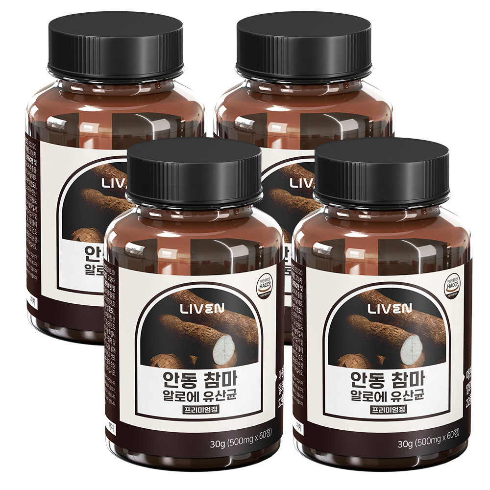 안동 참마 알로에 유산균 프리미엄정 60정 300g, 4개 - 상품 이미지