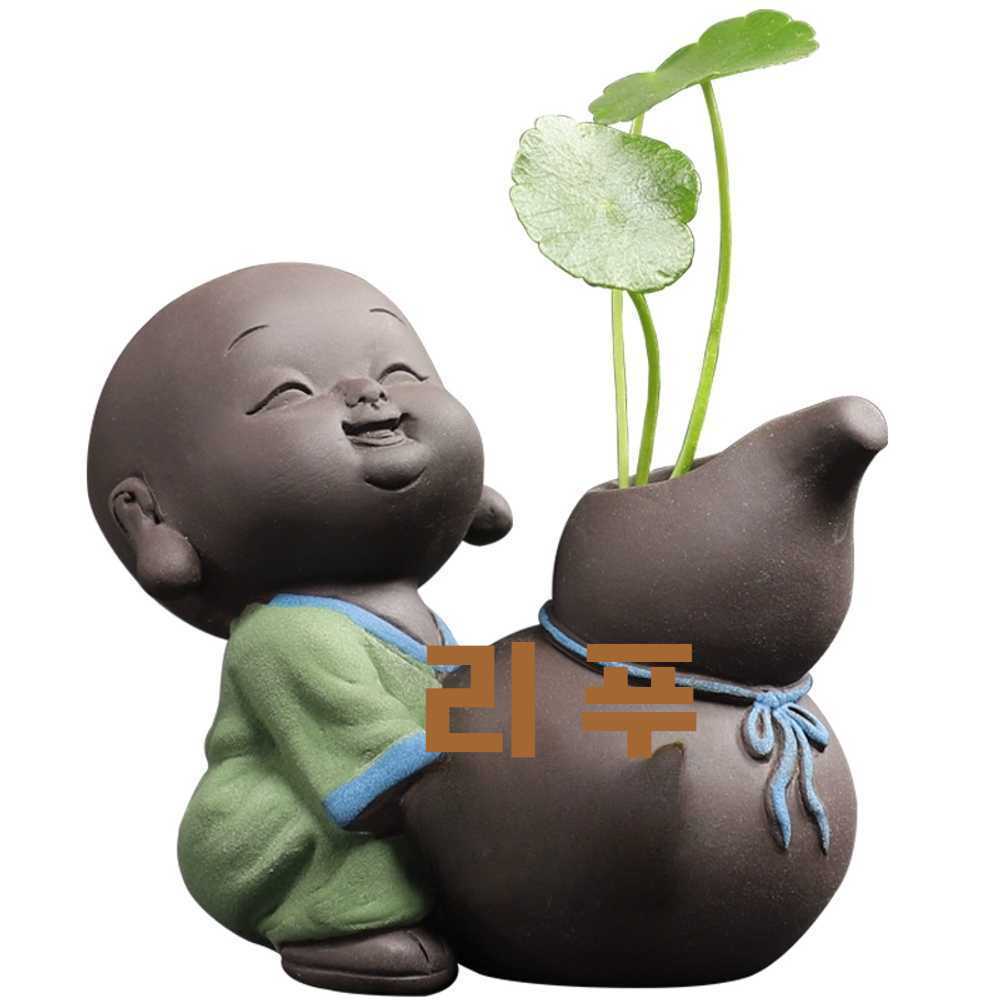 고스트캠프 동자승 소품 인형 피규어 미니어처 스님 가족 행복 꽃병 - 상세 이미지 5