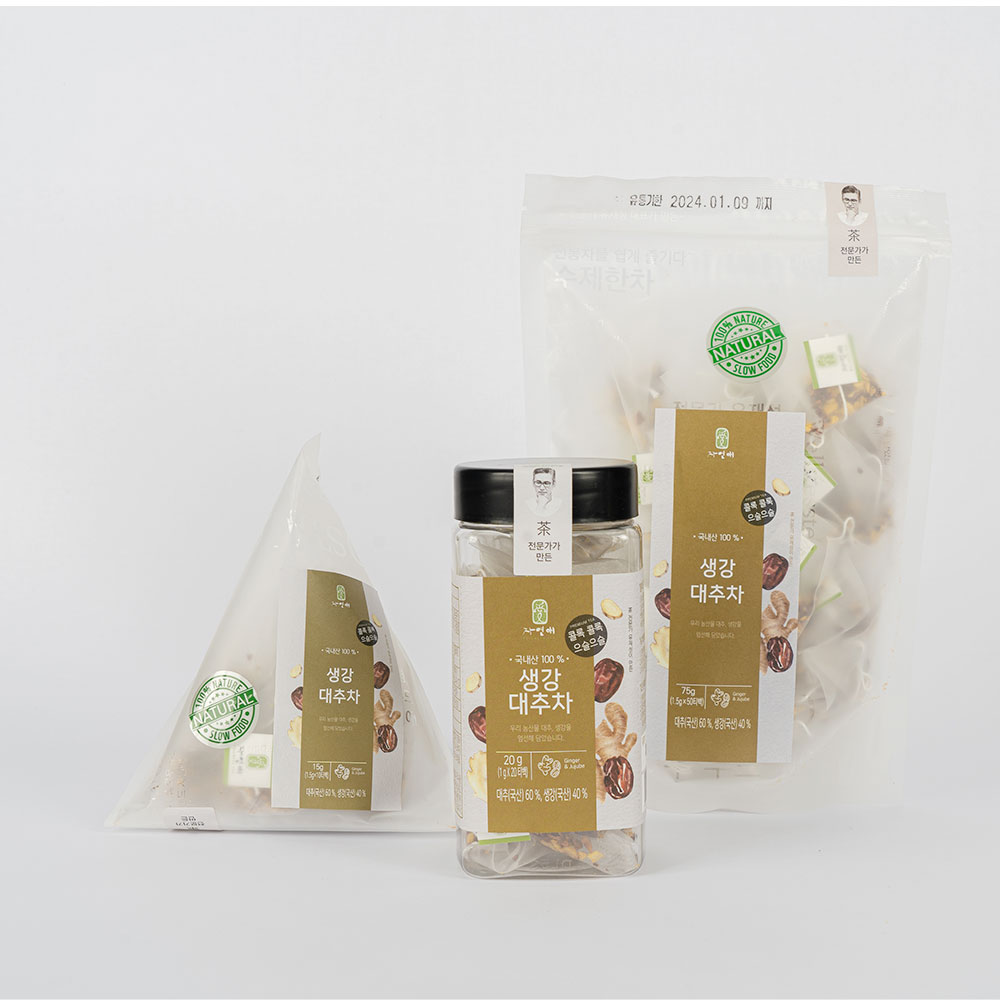 설탕 없는 몸에 좋은 블렌딩 대추 생강차 50티백 이미지 8