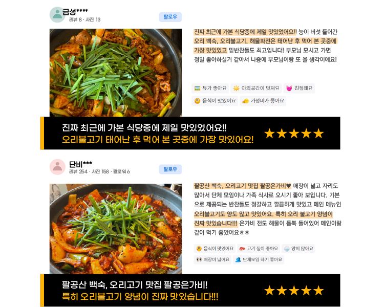팔공산 10년 맛집 은가비 오리주물럭 밀키트 900g 2개 총 1.8kg (신선채소 포함) 이미지 6