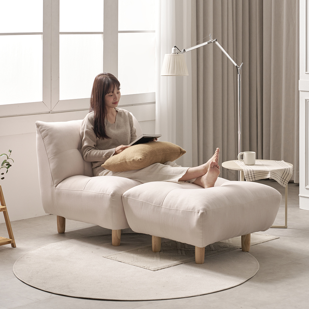 타미 패브릭 1인용 클라우드 소파 보조 스툴 포함