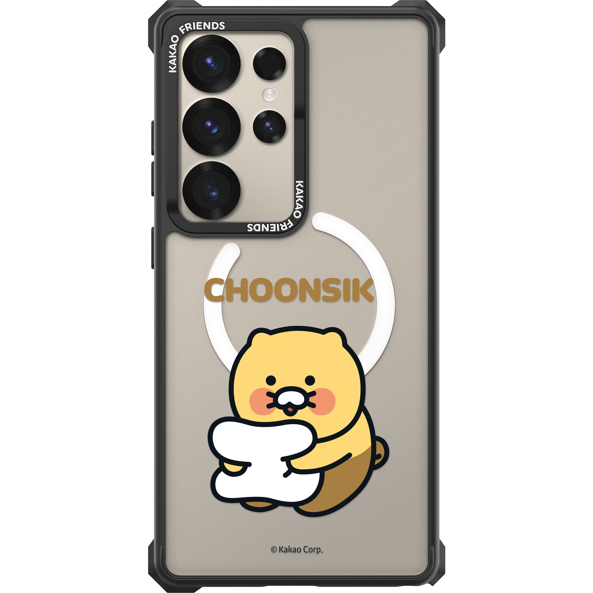 모란카노 맥세이프 임팩트 제로 카카오 춘식이 디자인 범퍼 투명 케이스 춘식이쿠션, 갤럭시S25울트라 - 상품 이미지