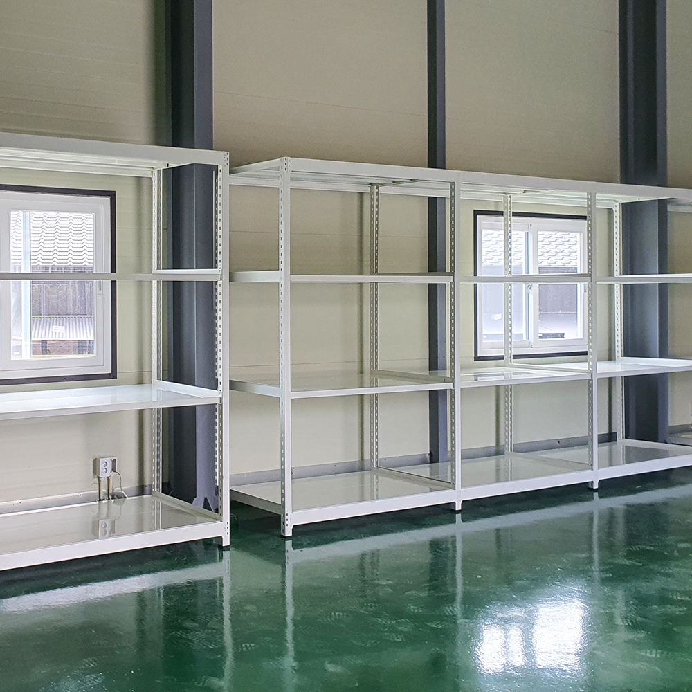 철제선반 중량랙 4단 조립식 앵글 무볼트 창고 선반 300kg 12004501800