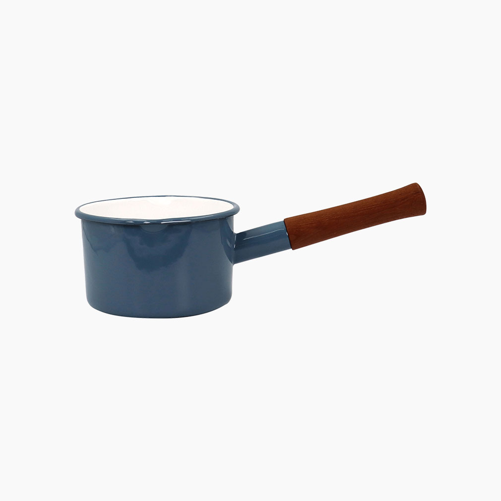 에지리 노르딕 인덕션 법랑냄비 밀크팬 14cm, 스모크블루