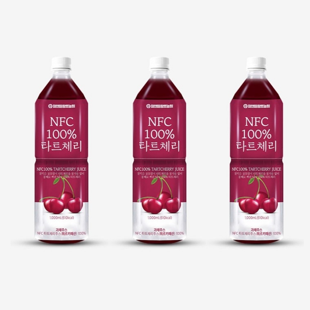 타트 체리 원액 농축액 체리즙 착즙 nfc 다트체리 쥬스 100% 무가당 1L, 3개 - 상품 이미지