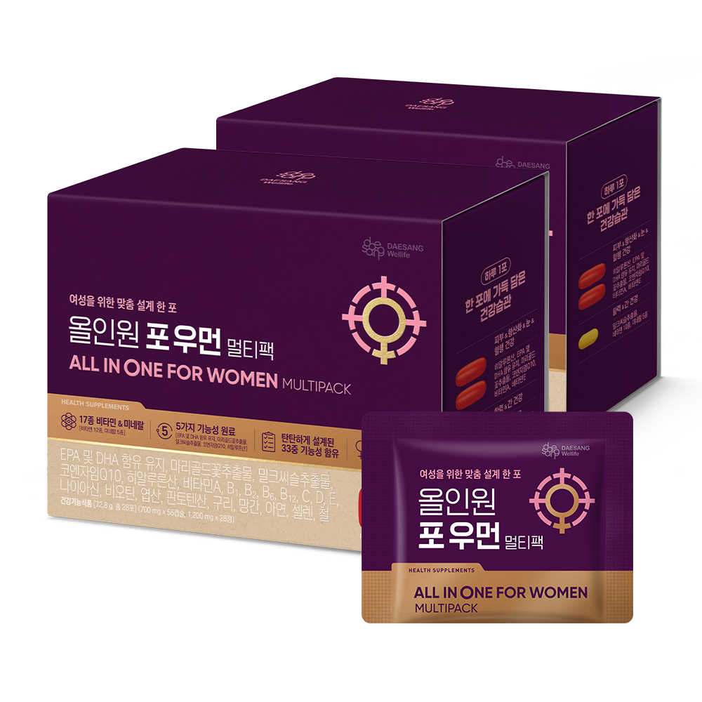 웰라이프 올인원 포 우먼 멀티팩 28포, 2개 - 상품 이미지