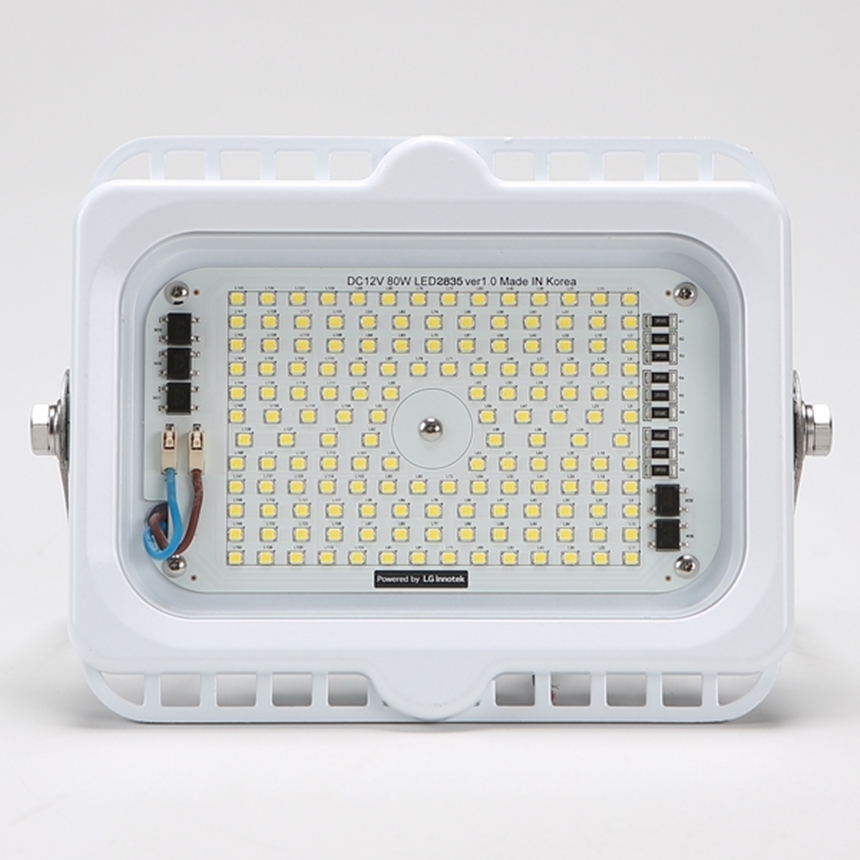 LED 투광등 사각투광기 공장등 선박용 DC12V 주광색 80W - 상세 이미지 5