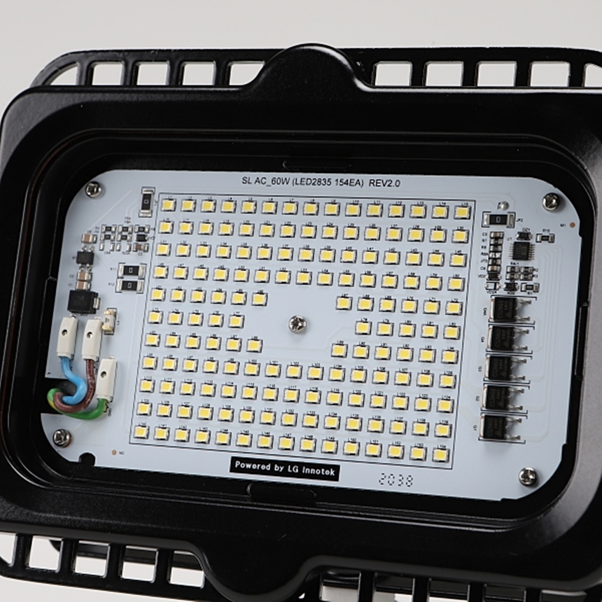 LED 투광등 사각투광기 공장등 주광색 60W 노출형 블랙 - 상세 이미지 5