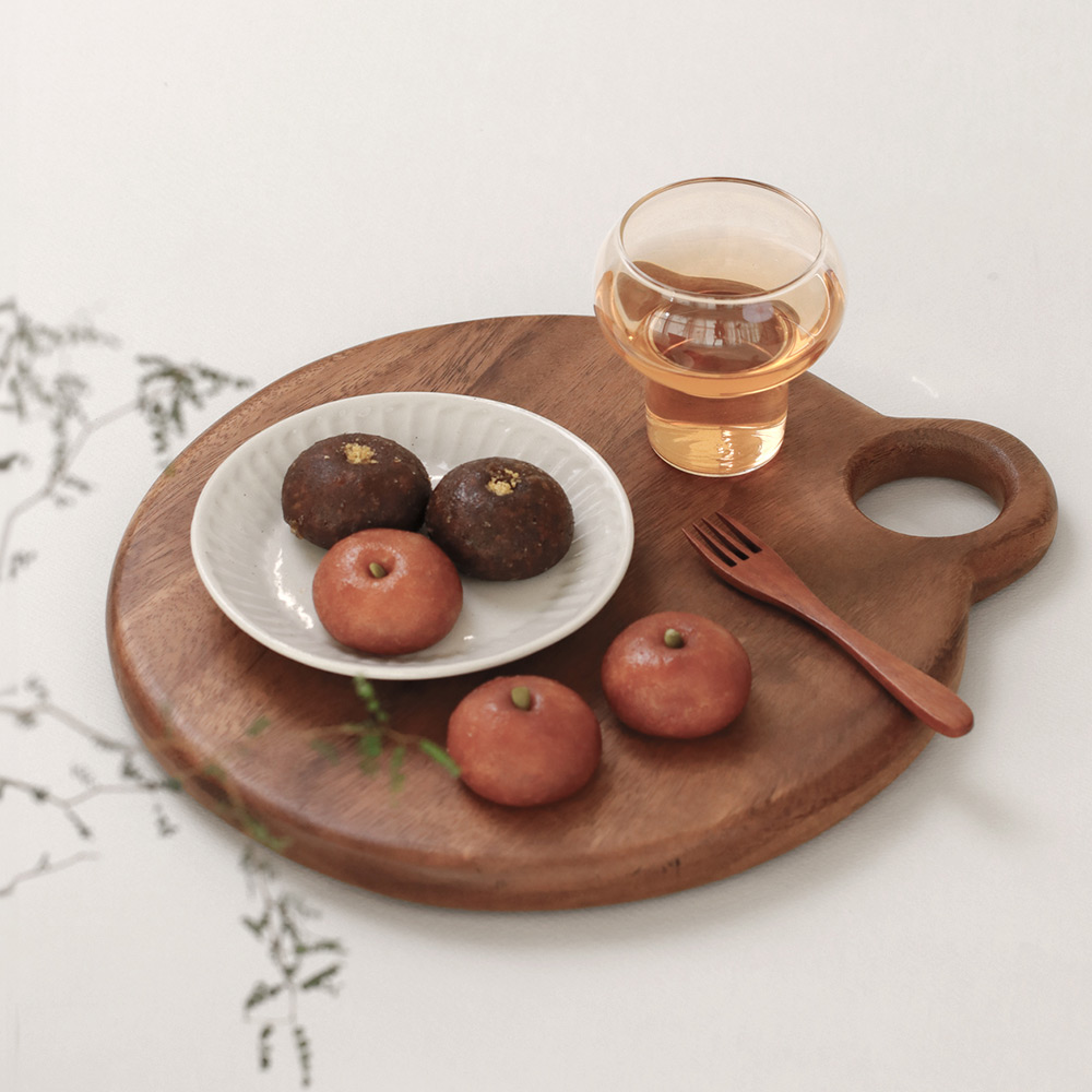 통원목 서빙보드 나무도마 플레이팅도마 우드 도마 원형