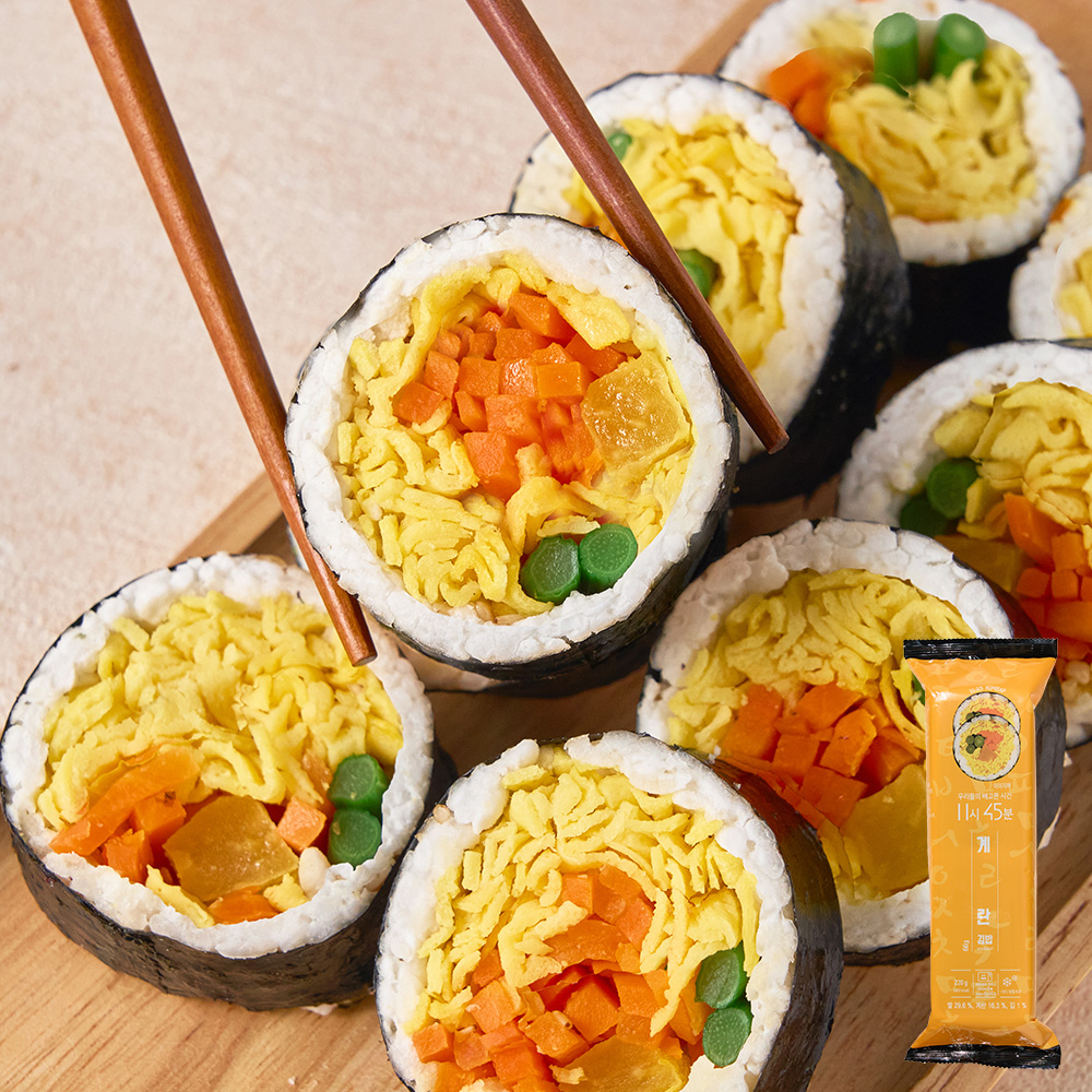 굿스푼 저당 곤약 현미 계란 김밥 220g 3개입 비건 냉동 잡곡 간편 지단